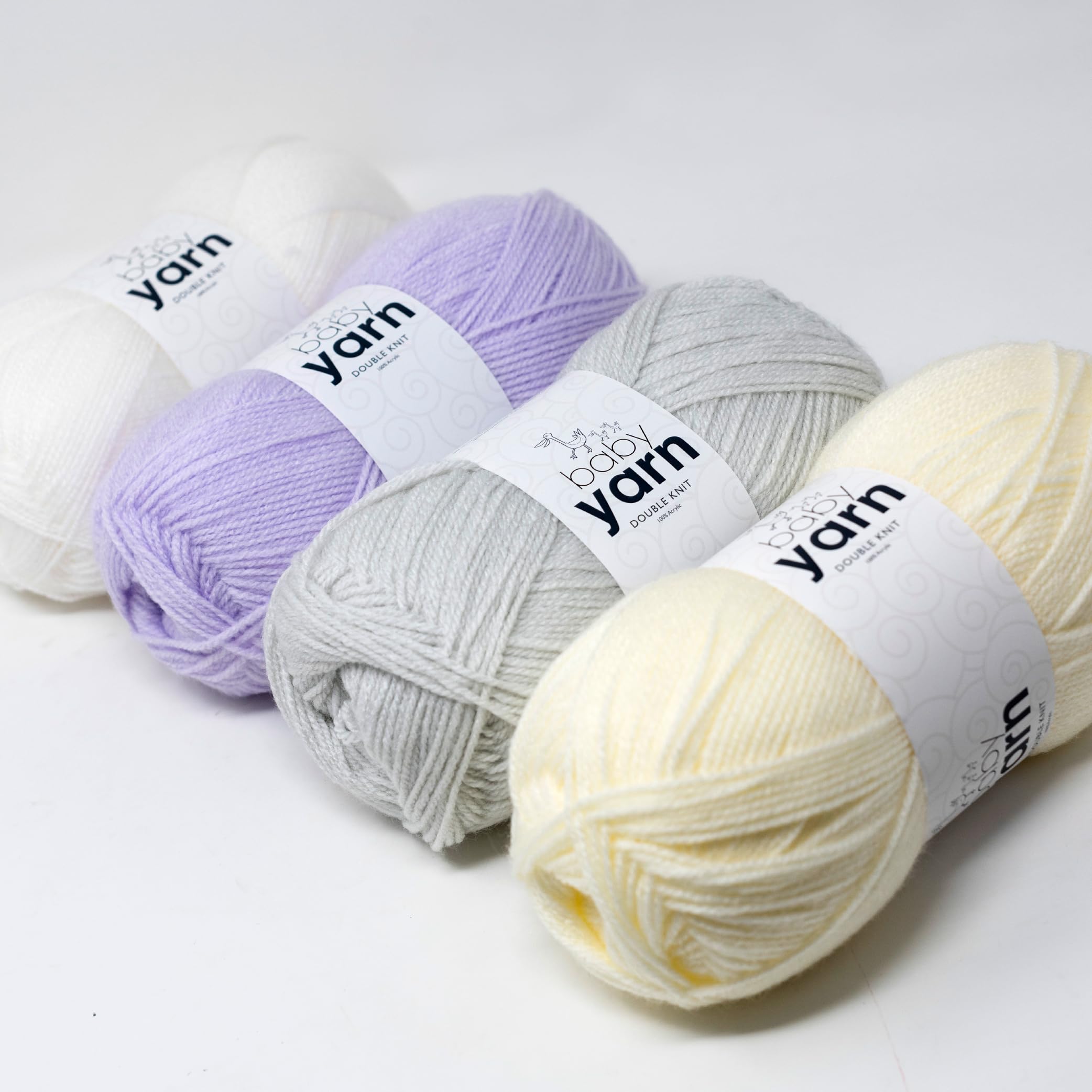 Korbond Baby Yarn - Cream - 2 x 100g Acrylic Wool - Lightweight, Hypoallergenic & Durable Double Knit Crochet Yarn Knitting Wool - Image 4