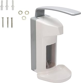 Desinfektionsmittelspender Seifenspender 500 ml | Wand-Spender mit Tropfschale inkl Befestigungsmaterial Kunststoff | Dosier-Pumpe für Desinfektionsmittel/Seife | Sterilliumspender