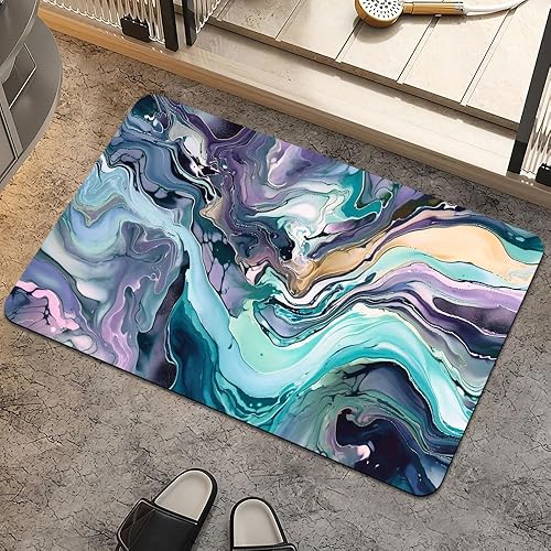 Miniatura 20 de Alfombra de baño, antideslizante, de secado rápido, súper absorbente, delgada, para debajo de la puerta, fácil de limpiar, alfombra de ducha