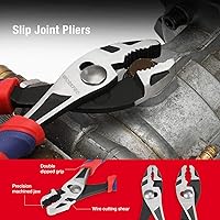 Vista 4 de WORKPRO Juego de alicates de 5 piezas con bolsa de almacenamiento, nariz larga de 7 pulgadas, diagonal de 6 pulgadas, junta de ranura de 8 pulgadas