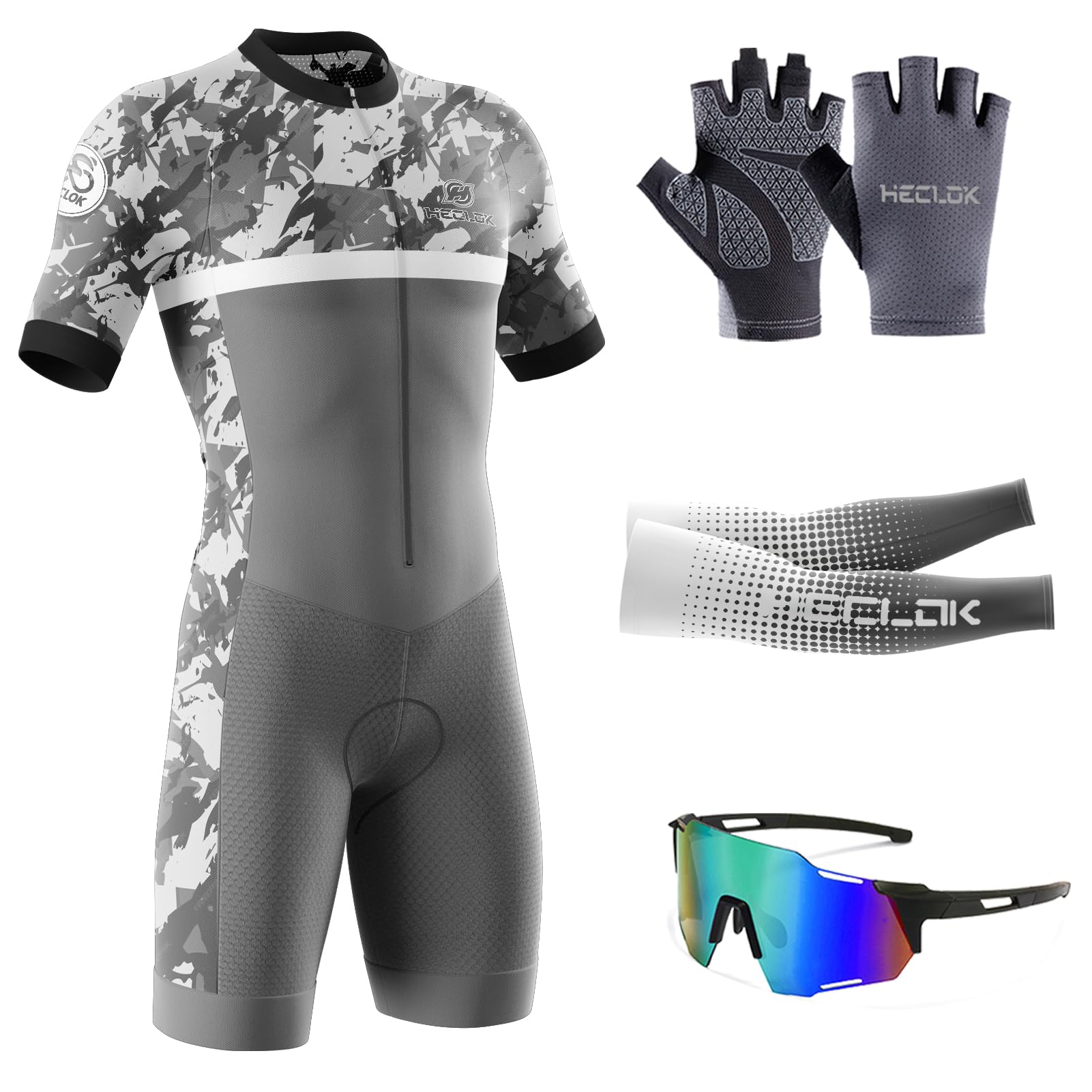 Triathlon Tri Suit-Men's Cycling Skinsuit Triathlon Speedsuit Trisuit Short Sleeve Speedsuit-Quick Dry,One Piece Bodysuit for Bicycle Training,Outdoor Biking Race,Riding Sport (TYP-4,3XL)