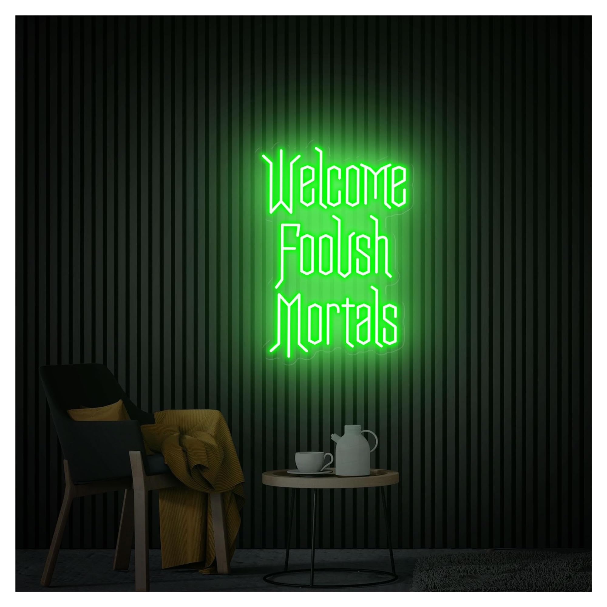 RONGCH Hanging Art Signs Welcome Foolish Mortals Neon Sign,Suitable for Festival Party Decor with Dimmable 31cmx45cm(F)