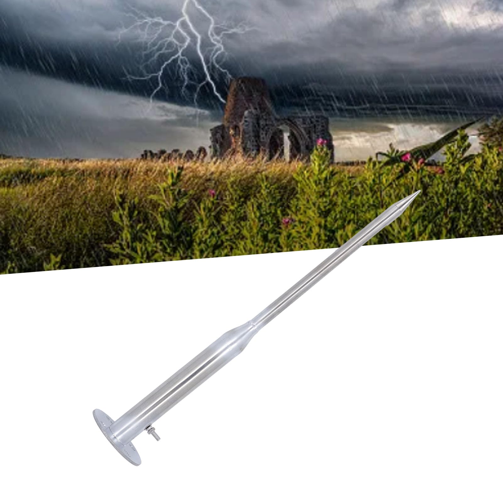 Équipement de Protection contre la Foudre, Paratonnerre de Toit de 50 Cm, Prévention de la Rouille à Haute Résistance pour la Tour