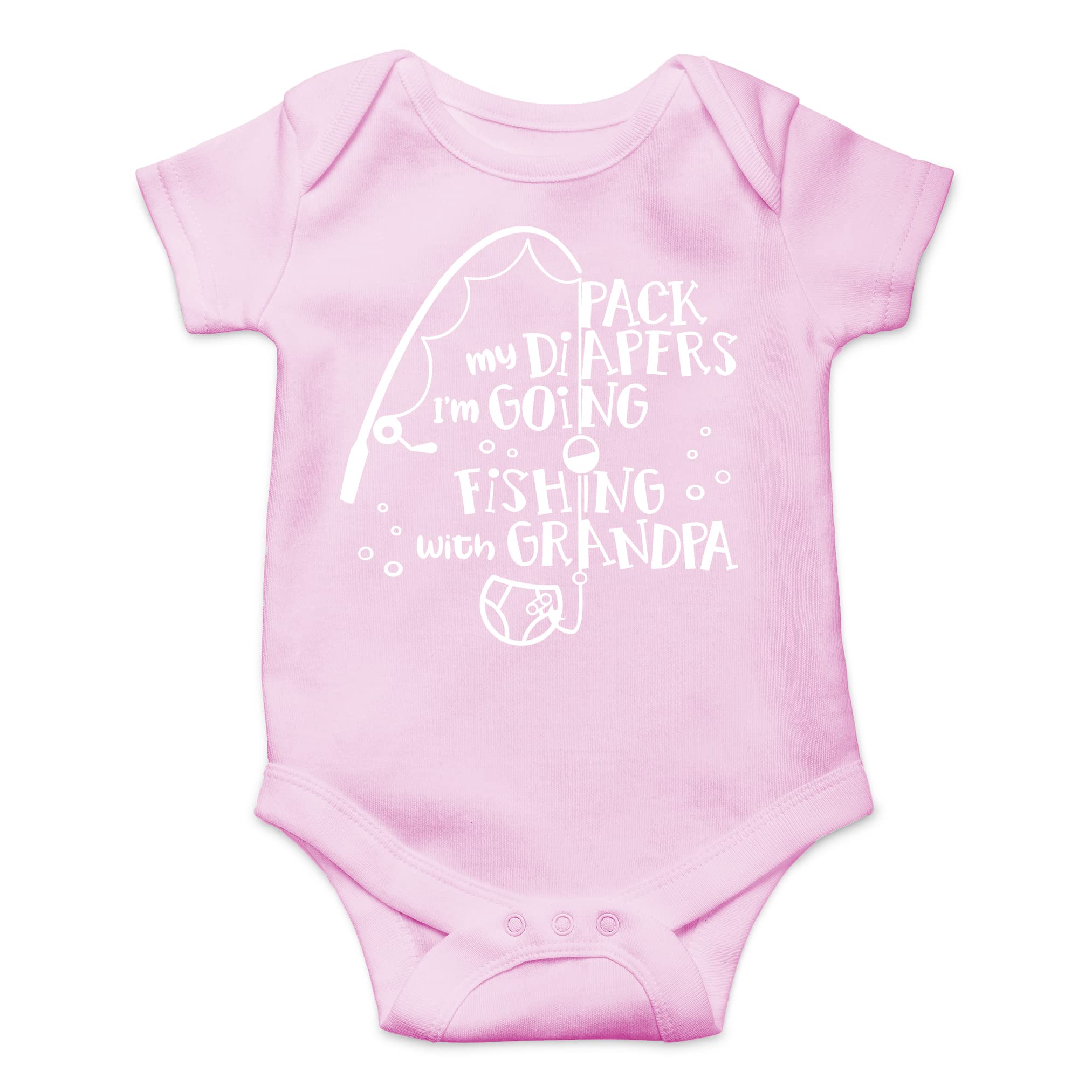Pack My Diapers I'm Going Fishing With Grandpa Baby Bodysuit Funny Adorable Infant Clothing