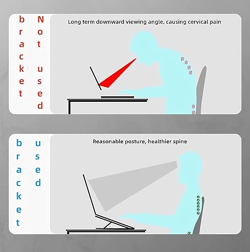 Miniatura 6 de zgyad Desktop Laptop Stand, Multi Angle Adjustable Aluminum Laptop Stand, Ergonomic Laptop Stand, Fully Covered with Silicone Protection, Compatible