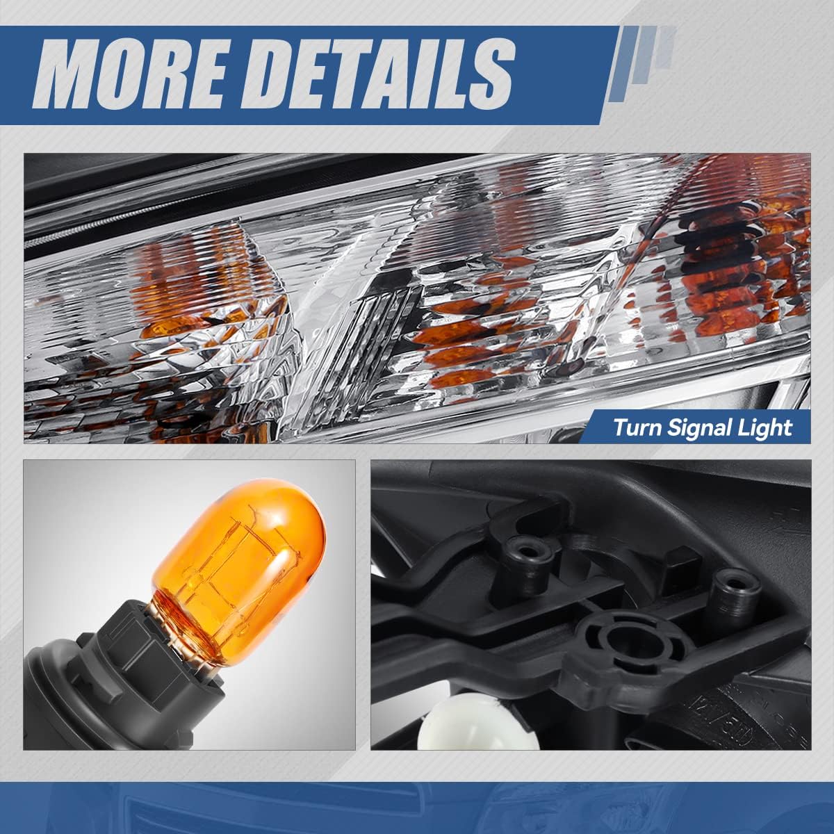 Auto Dynasty Factory Style Halogen Headlight Lamp Compatible with Chevrolet Trax 2015-2016, Driver Left Side, Chrome Housing Amber Corner