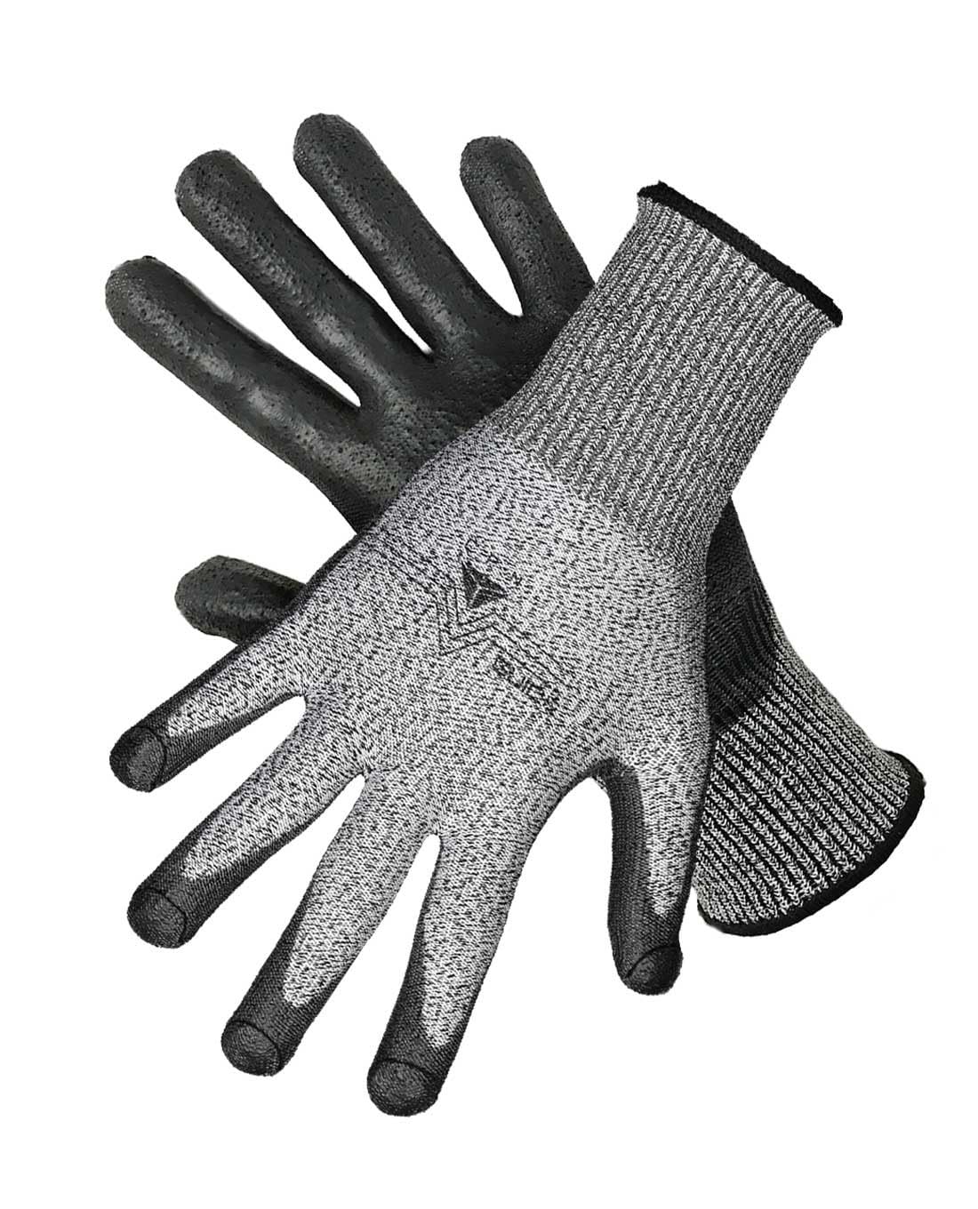 MOG Masters of Gloves Guide CPN 6225 Gants de protection anti-coupures en maille métallique avec revêtement en polyuréthane pour le jardinage, l'artisanat, la sécurité