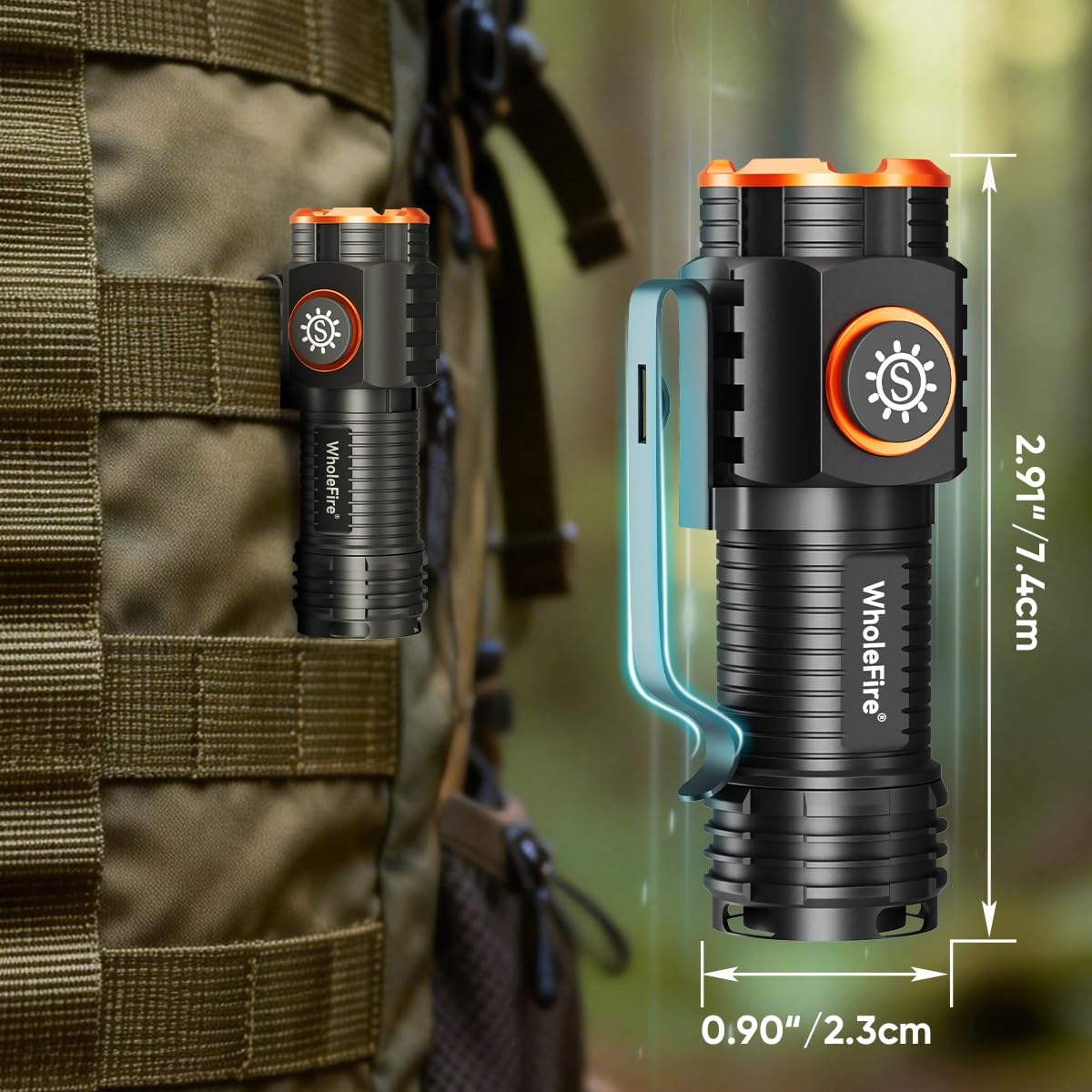 Mini latarka LED, ładowalna, 1000 lumenów, wodoodporna, 3 tryby, mini ręczna mała latarka na kemping, do aktywności na świeżym powietrzu, wędrówek, nagłych wypadków