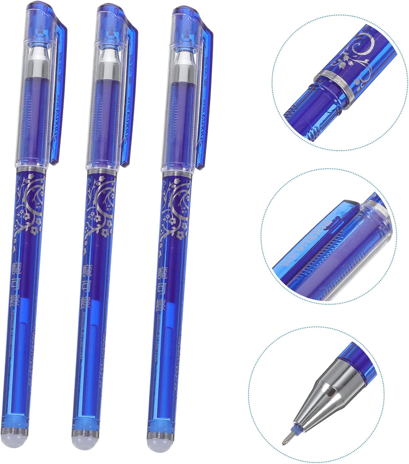 12pcs Blue Erasable Pens Fine Point Ballpoint Set for Writing