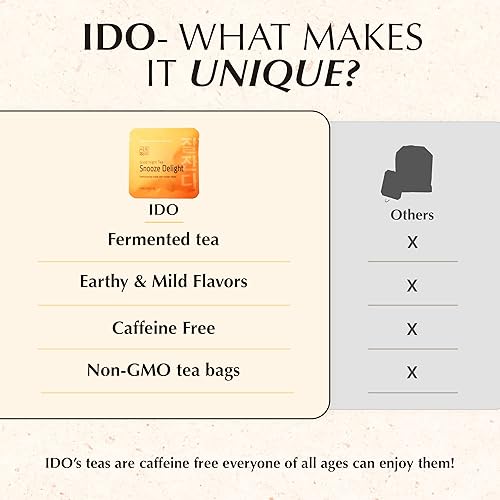 Miniatura 4 de IDO TEA Snooze Delight Good Night Tea  Té de hierbas orgánicas para dormir y calmante sin cafeína con bambú enano de Jeju y raíz de polígonos rojos