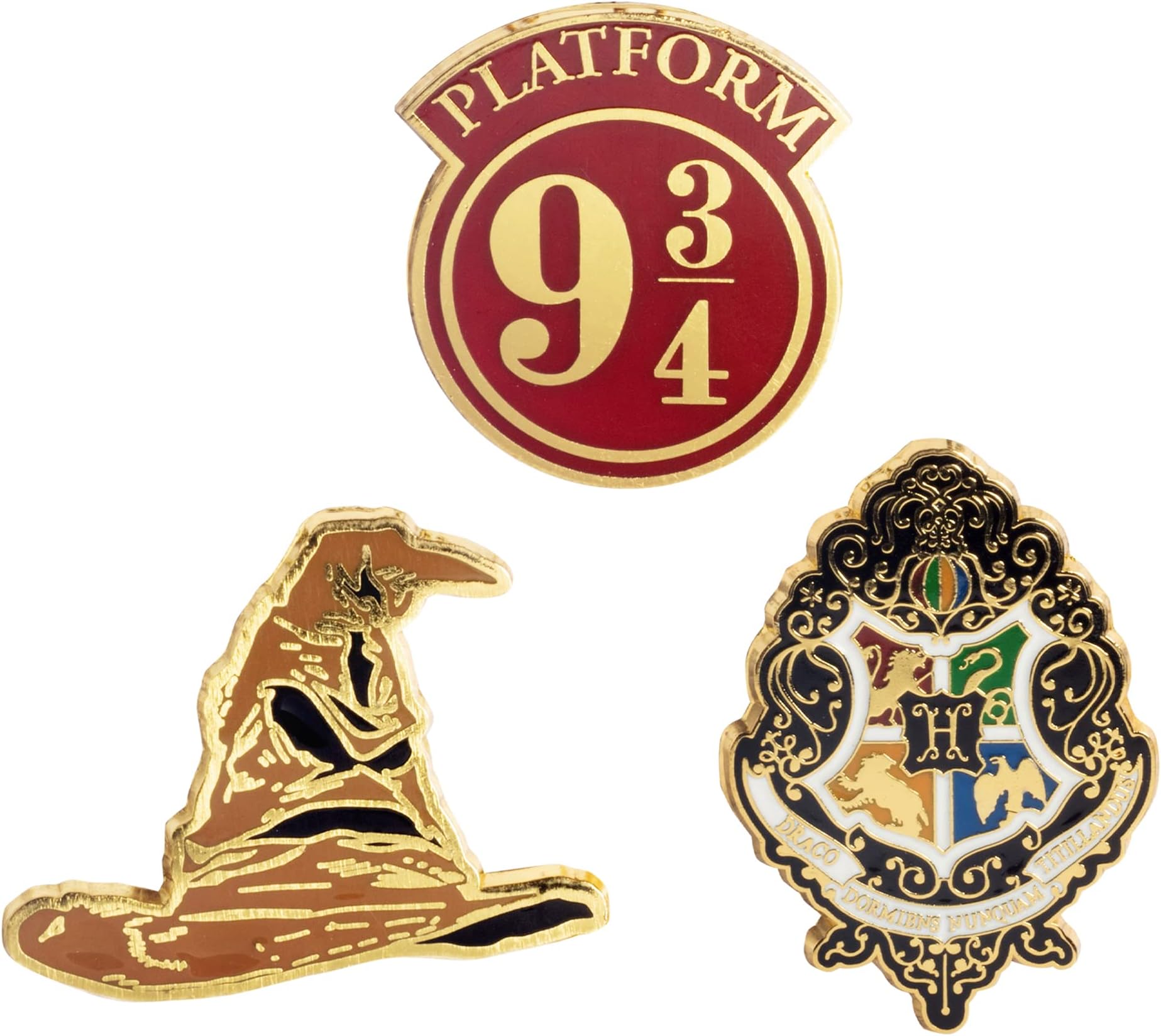 Harry PotterHarry Potter Enamel Pins, Set of 3 - Collectible Metal Pin Button Accessory - Officially Licensed - Gift for Kids, Boys, Girls & Teens