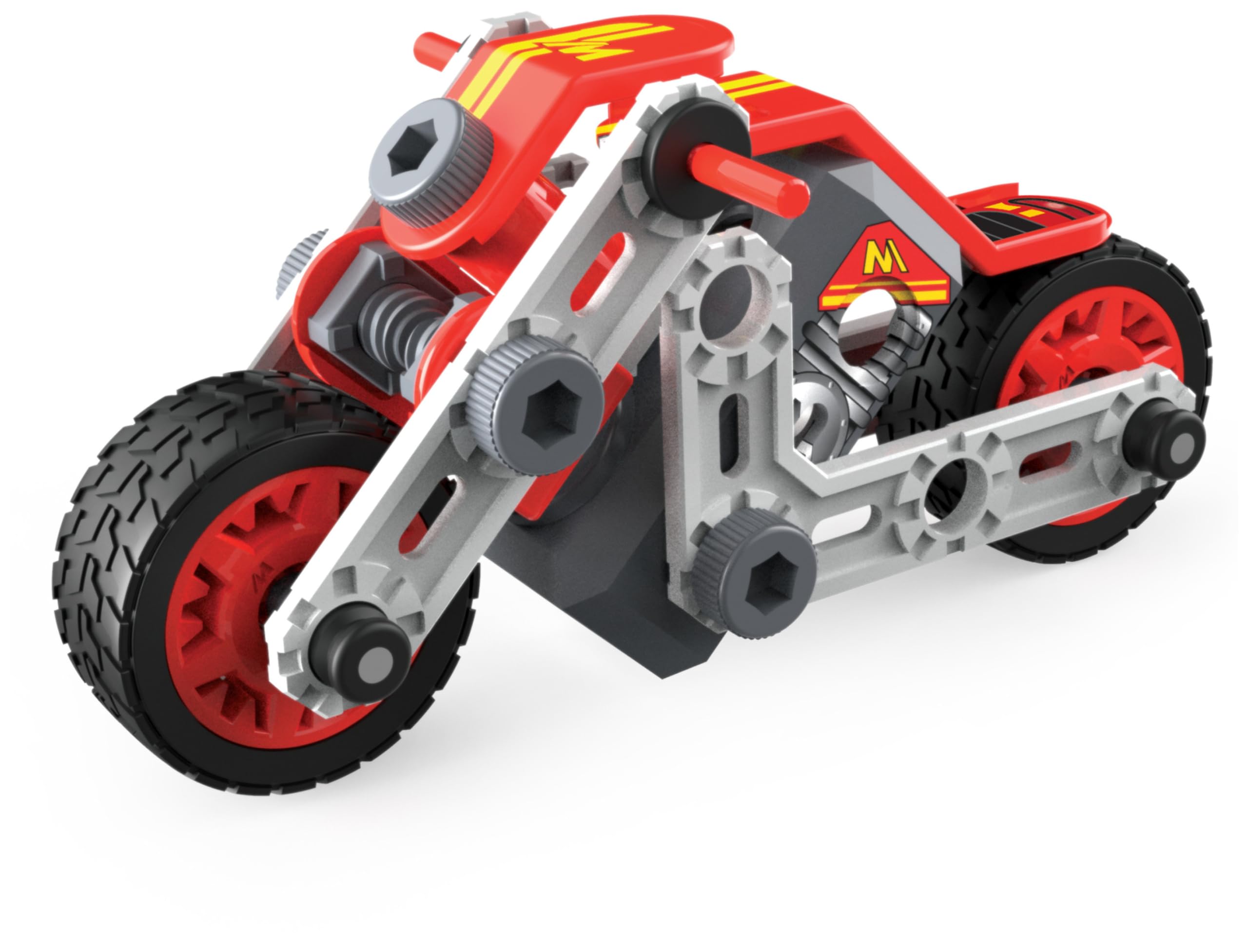 MECCANO - Mes PREMIÈRES CONSTRUCTIONS Junior - Voiture de Course, Moto, Hélicoptère ou Bulldozer - Jeu Construction avec 2 Outils - Modèle aléatoire - Jouet Enfant 5 Ans et +