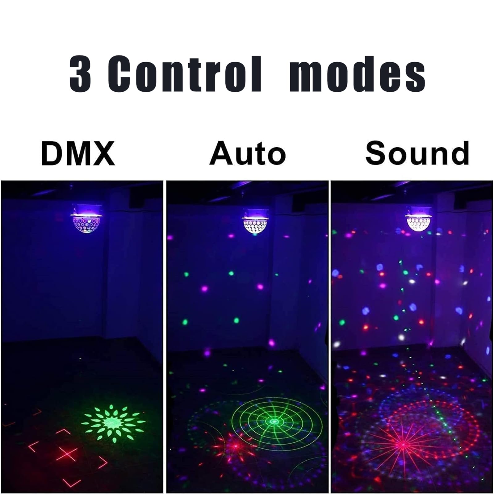 Kula Dyskotekowa, Oświetlenie Na Imprezę Dyskotekową Z Koralikami Świetlnymi LED RGB 5 * 3W, Sterowanie Aktywowane Dźwiękiem/samobieżne/DMX 512, Do Występów Na Żywo, Świątecznego Rave, Tańca