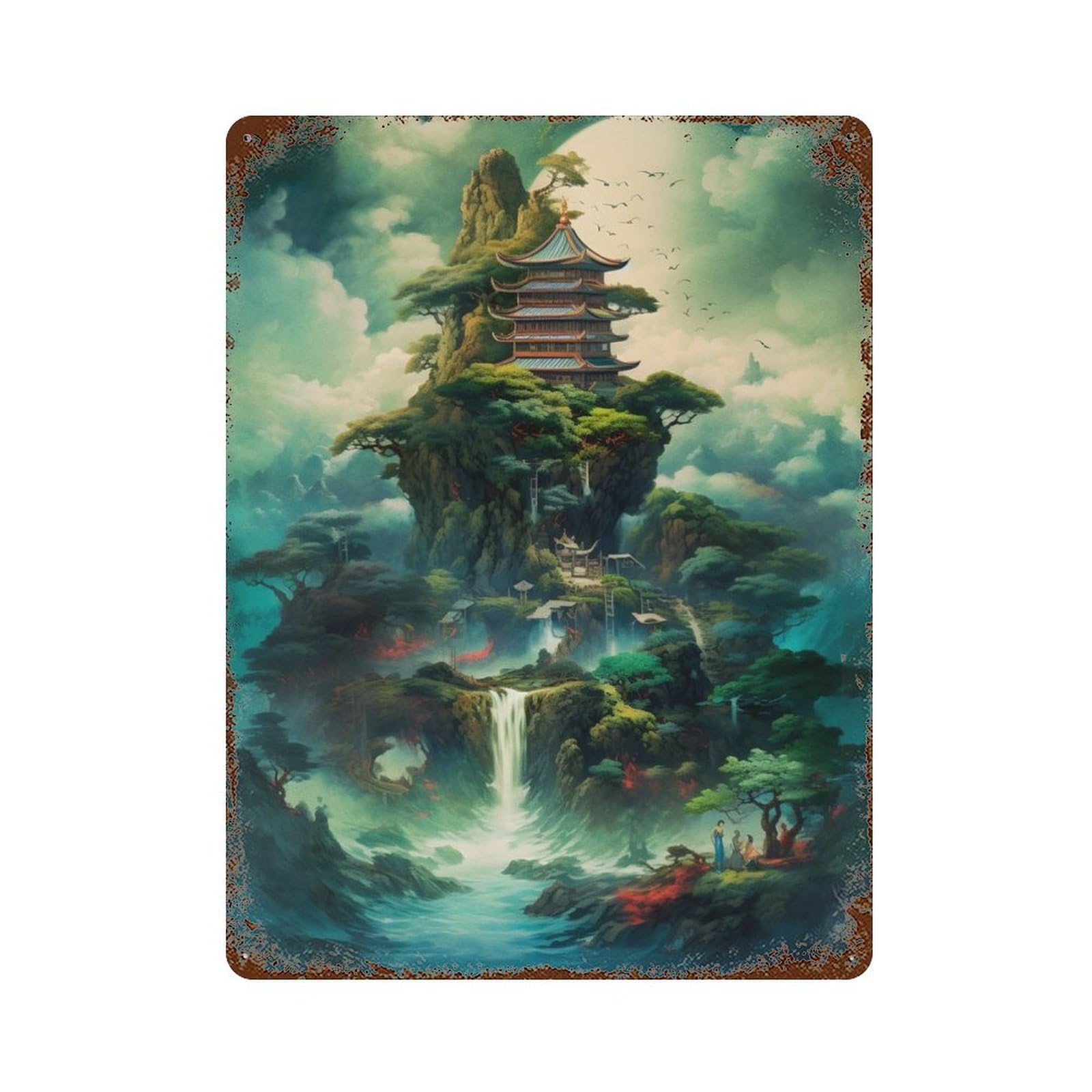 Garage Style Japan Fantasy 013 Rusty Metal Tin Sign 15.7"x11.8", Farmhouse Wall Decor for Bar And Workshop