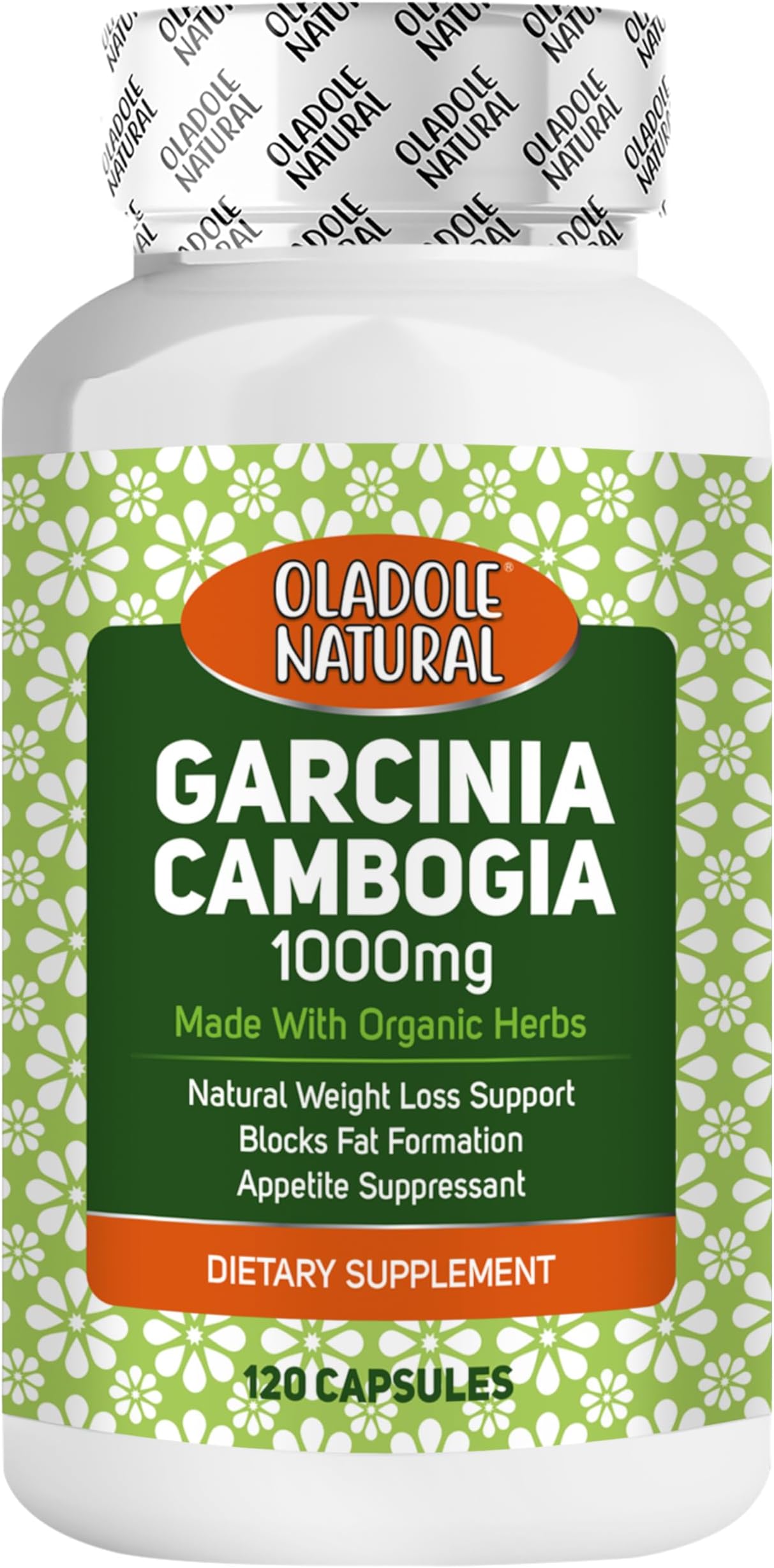 Oladole Natural Garcinia Cambogia - 1000mg (120 Capsules) | Supports Weight Management, Increase Energy Levels, Healthy Metabolism, Regulates Blood Sugar Level & Digestive Health | Non GMO Gluten Free