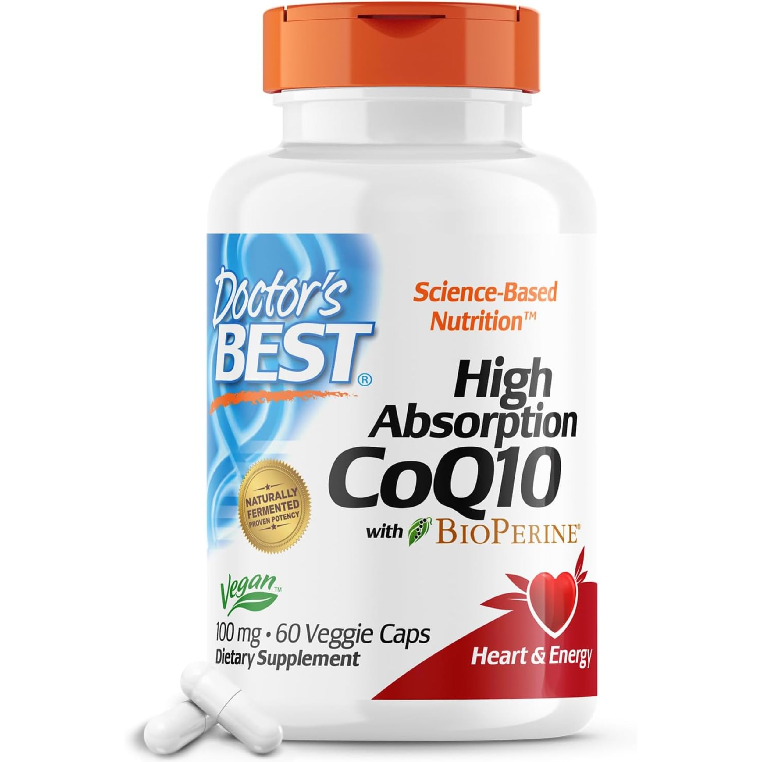 Haute Absorption CoQ10, avec BioPerine, 100 mg, 60 Caps Veggie - Doctor est le meilleur
