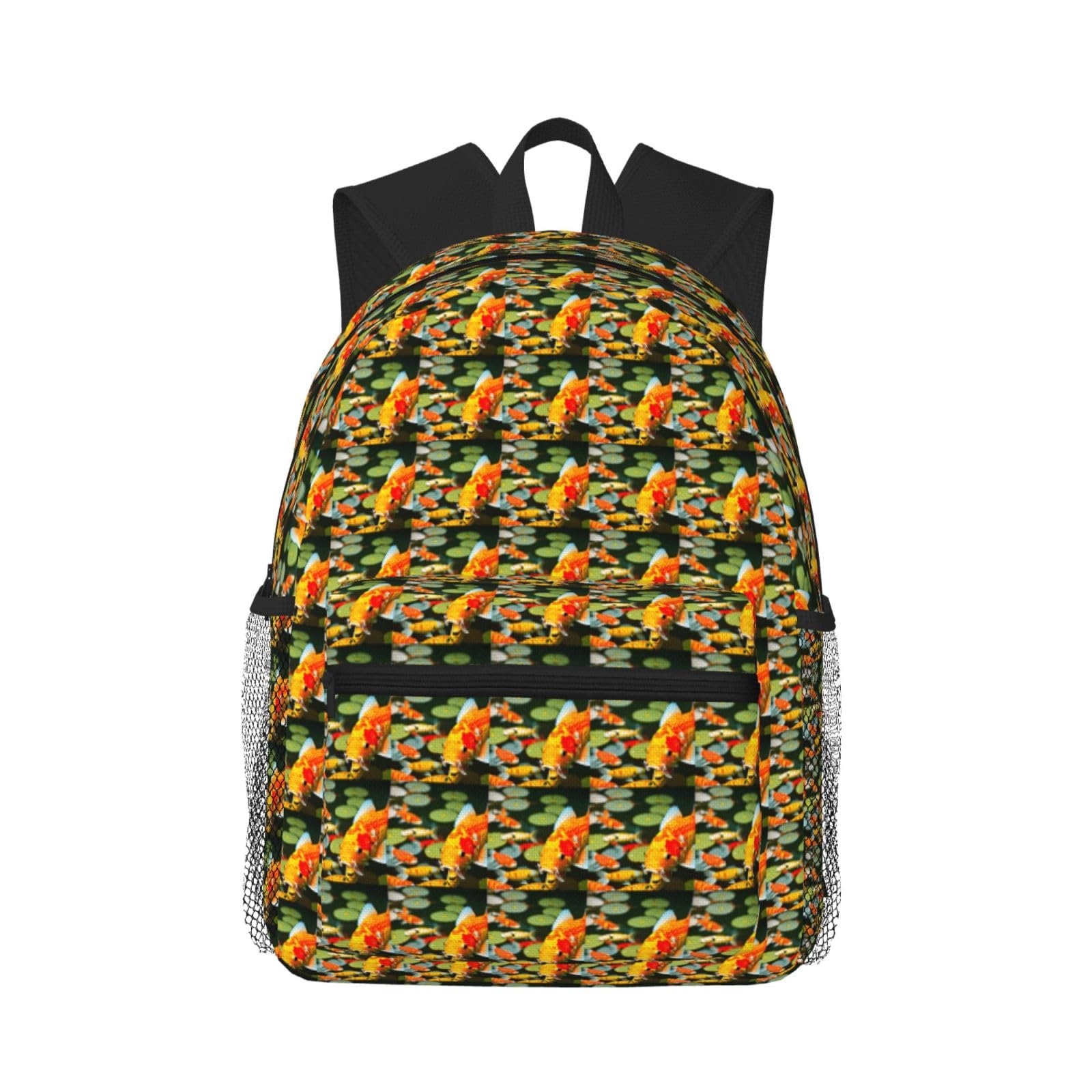 Mochila japonesa de peces koi ligera y mochila casual impermeable unisex 8