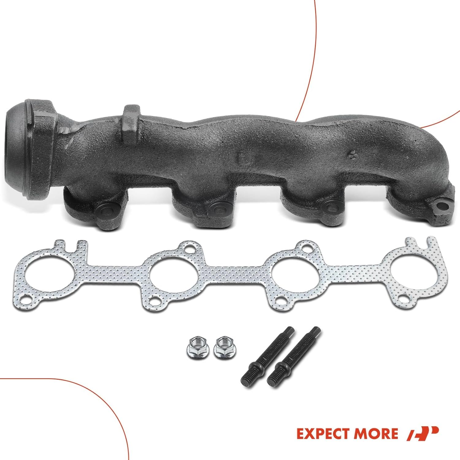 A-Premium Right Exhaust Manifold with Gasket Kit Compatible with Ford F-150 1999-2003 F-250 1999 F-150 Heritage 2004 Expedition 1999-2004 V8 4.6L