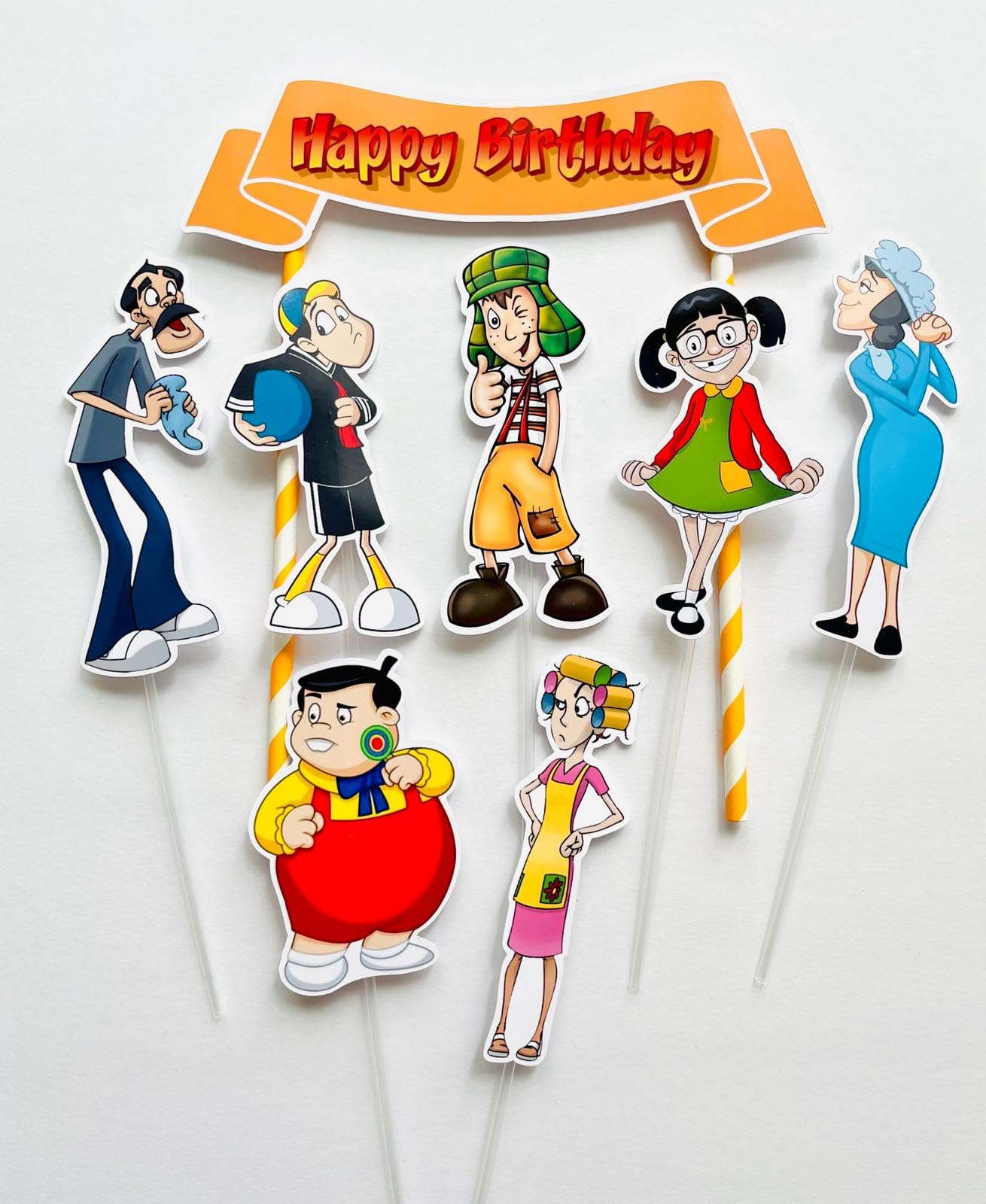 Happy Birthday El Chavo del Ocho Themed Cake Topper