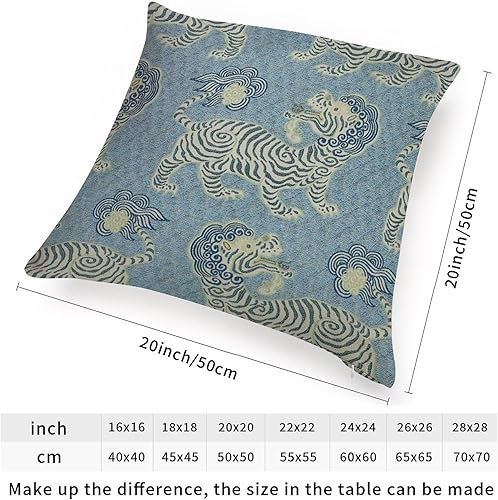 Miniatura 2 de Funda de almohada para sofá de tigre tibetano azul con estampado animal, diseño de tigre tibetano, funda de almohada tradicional china china para