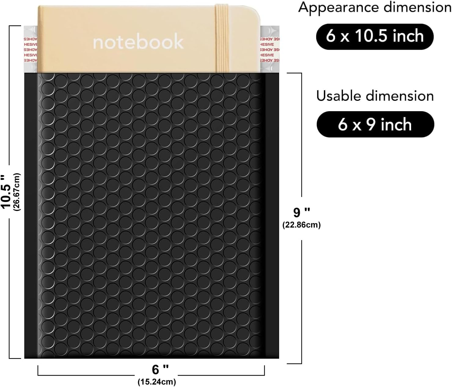 LINGLONG Bubble Mailers 6x10" 400 Pack Black Padded Envelopes Usable Size 6x9" Thick Mailing Envelopes Bubble Opaque Padded Mailers Shipping Bags for Mailing Jewelry Makeup Small Business