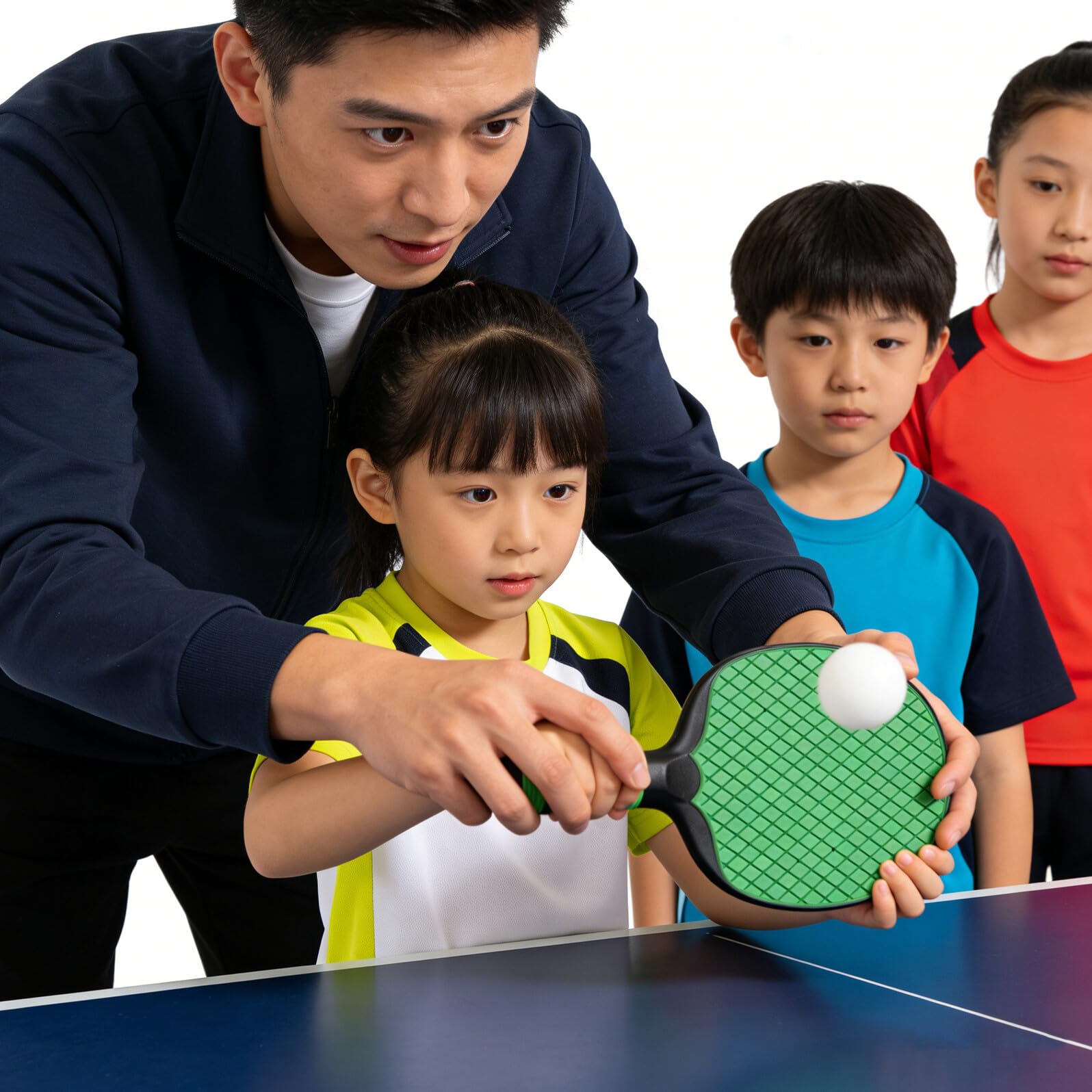 Healeved Set Racchette da Ping Pong Penhold per Principianti, Impugnatura Antiscivolo Ergonomica, Plastica Resistente, Adatte per Allenamento Interno ed Esterno, Controllo