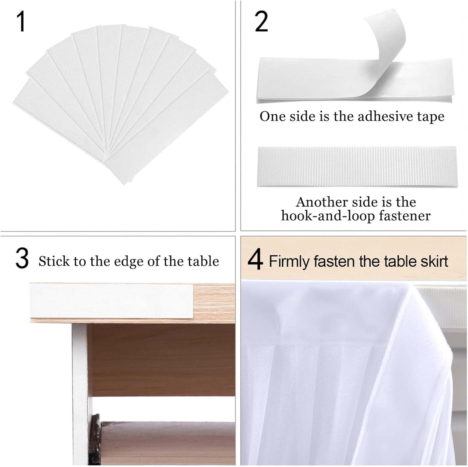 gogoparti White Table Skirts for Rectangle Tables 14ft White Tulle Tablecloth Skirt for Wedding Birthday Party Baby Showers Cake Dessert Buffet Banquet Decorations