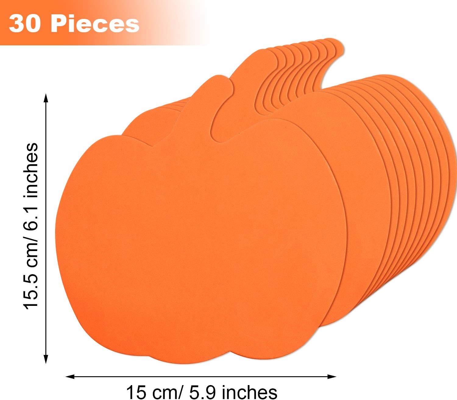 Outus 30 Pieces Halloween Foam Pumpkins Bulk Pumpkins Shapes Crafts Bulk 6inch DIY Pumpkin Kit for Halloween Art Craft Kit