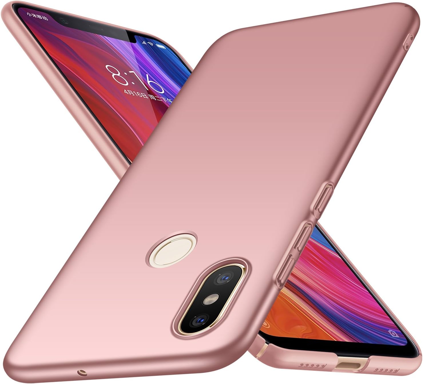 Arkour Xiaomi Mi 8 Case, Minimalist Excellent Grip Smooth Matte Surface Hard PC Slim Cover for Xiaomi Mi 8 (Smooth Rose Gold)
