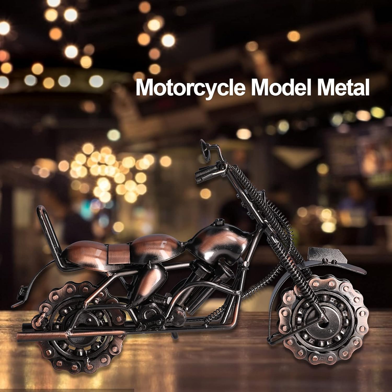 Metal Motorcycle Model,Motorcycle Model Motor Decor,Vintage Iron Motorcycle Model,Vintage Bronze Motorcycle Model for Home Decor, Bars, and Gift Giving Ideal for Collectors and