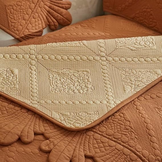 Thick Funny Fuzzy Sofa Covers 1 2 3 Seater, Non-Slip Sofa Slipcovers Corner L Shape Sofa Cover, Cotton Quilted Universal Sofa Cushion Covers for Living Room Furniture Protector(Orange,70x180cm)
