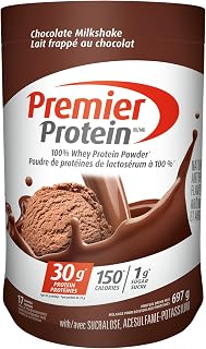 Premier Protein Powder, Chocolate Milkshake, High Protein Powder, 30g of Protein, 1g Sugar, 100% Whey Protein, Keto Friendly, Gluten Free, 17 Servings, 23.3 Ounces
