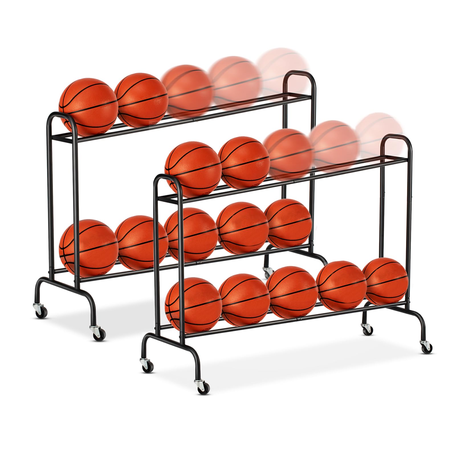 EXTCCT 2PCS Basketball Rack Holder Training Stand: Tilt