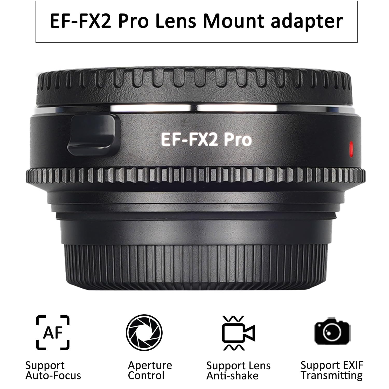 EF-FX2 Pro - Adattatore per obiettivo con messa a fuoco automatica, compatibile con obiettivo Canon EF su fotocamera X-Mount Fuji-film x-a1/2/3/5/10/20, x-t1/2/3/10/20/100, x-e1/2/3, x-pro1/2, x-h1