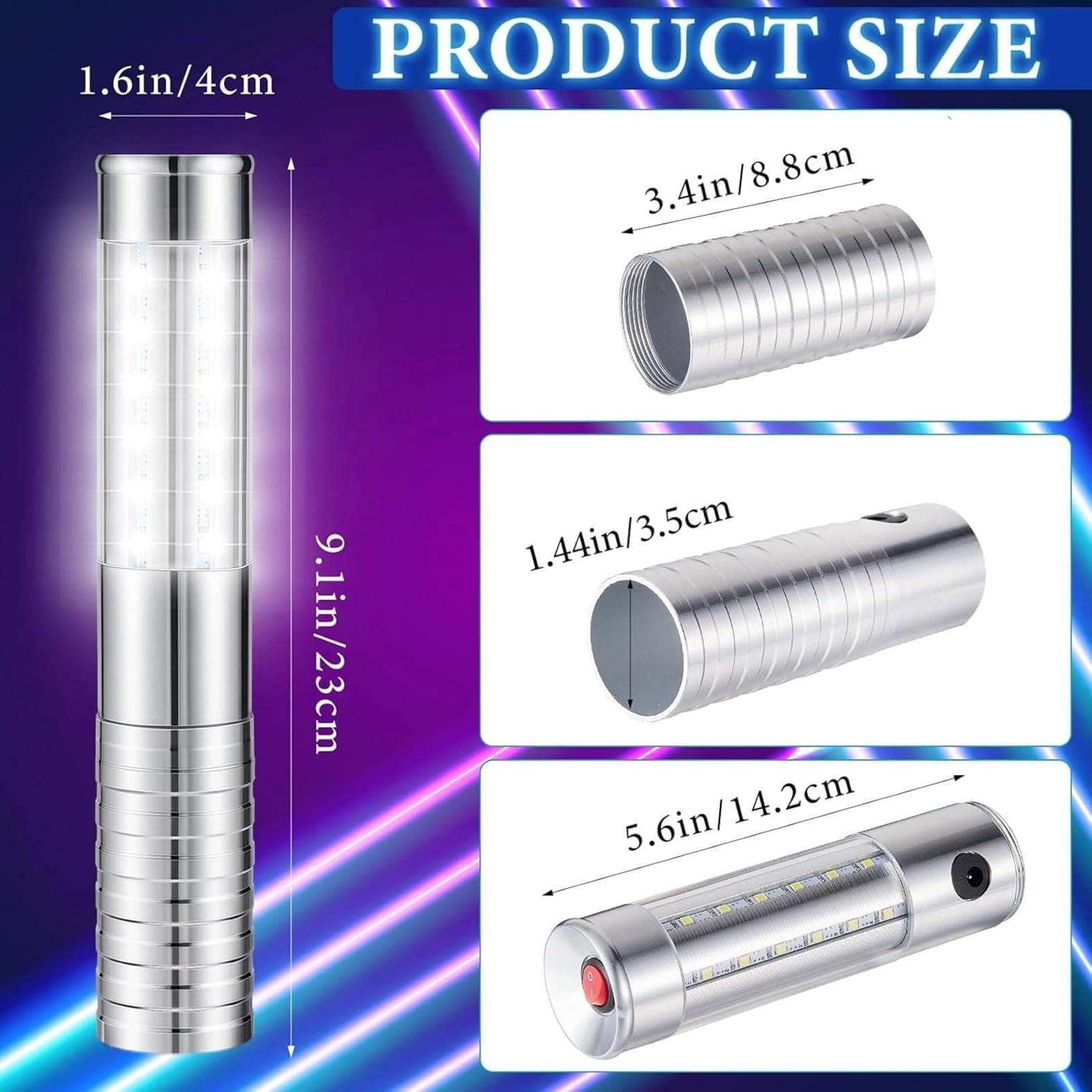 Lote de 2 lámparas LED para botella, varillas estroboscópicas y luminosas recargables para botellas de champán, bar, club, fiesta, cumpleaños, boda, eventos, nuevo modelo
