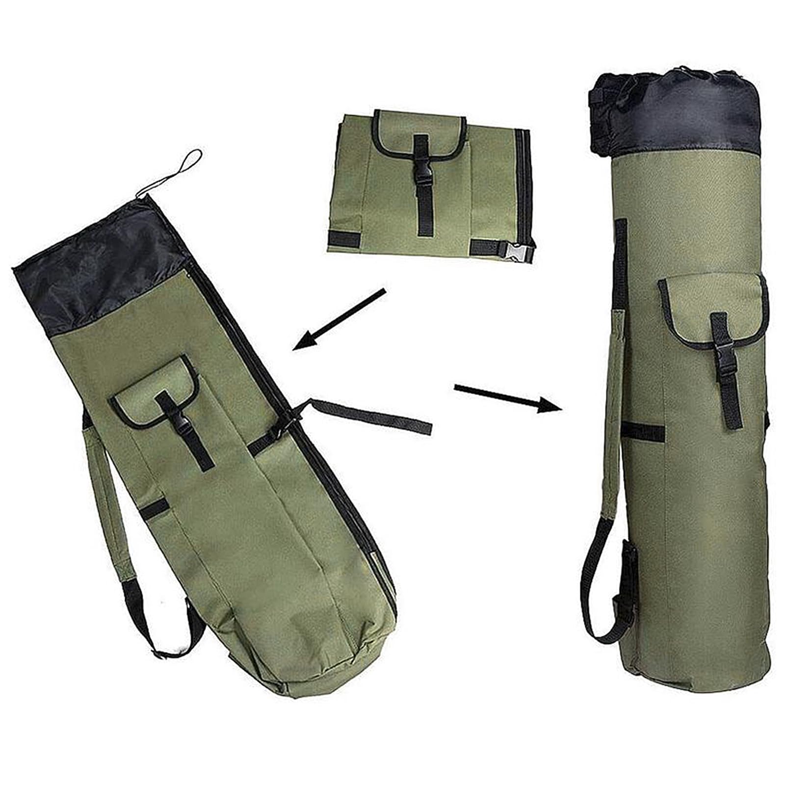 Sac Canne à Pêche Étanche Housse Pliante Grande Capacité Sangle Réglable Canne Moulinet