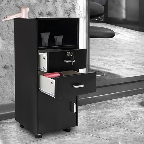 Miniatura 4 de MhdunueSK Gabinete de almacenamiento de salón, estaciones de salón de 5 niveles para estilista, gabinete de almacenamiento para estaciones de