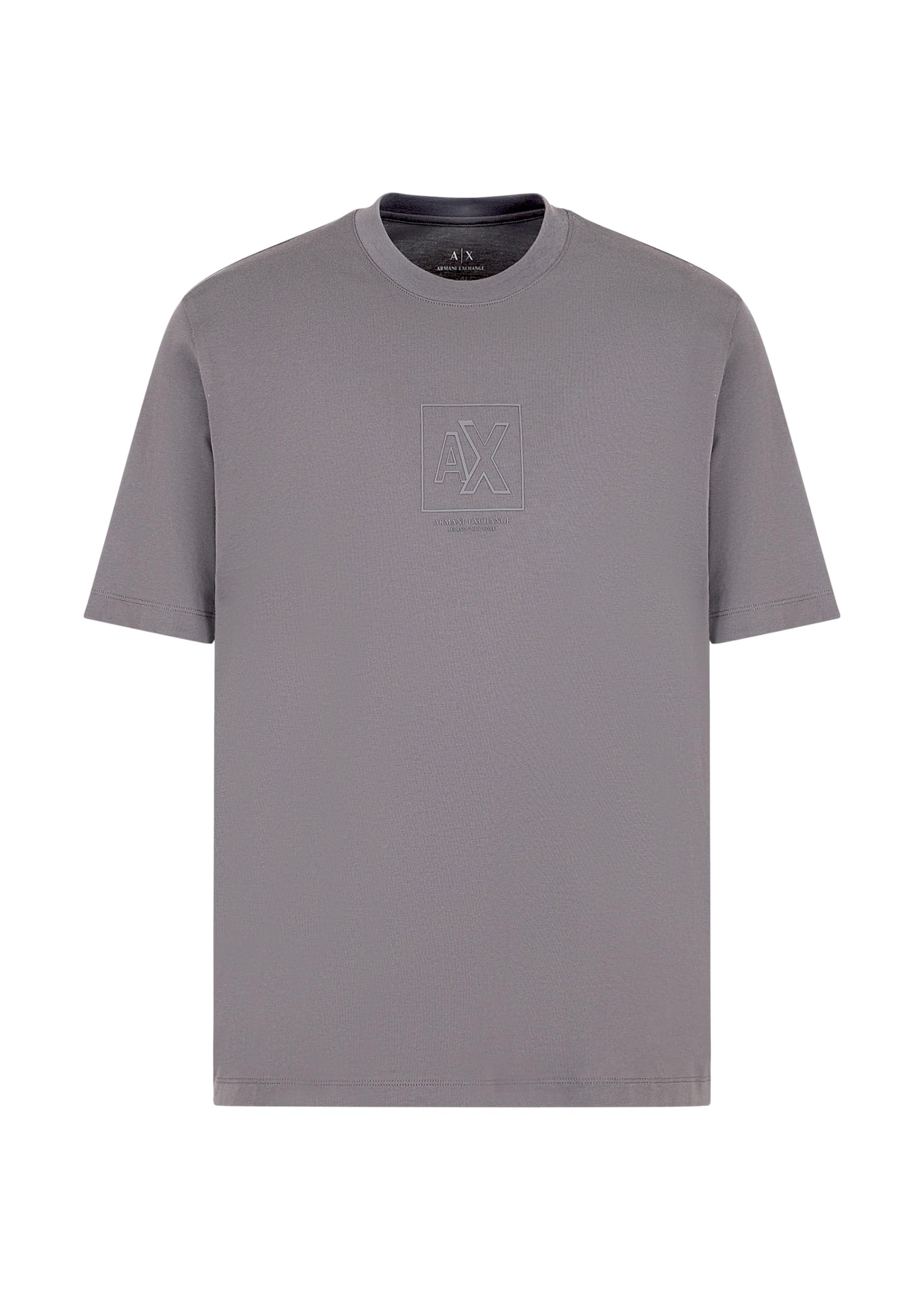 Armani Exchange Men's Ax Logo with Square Outline Regular Fit Tee T-Shirt, Eiffel Tower, L