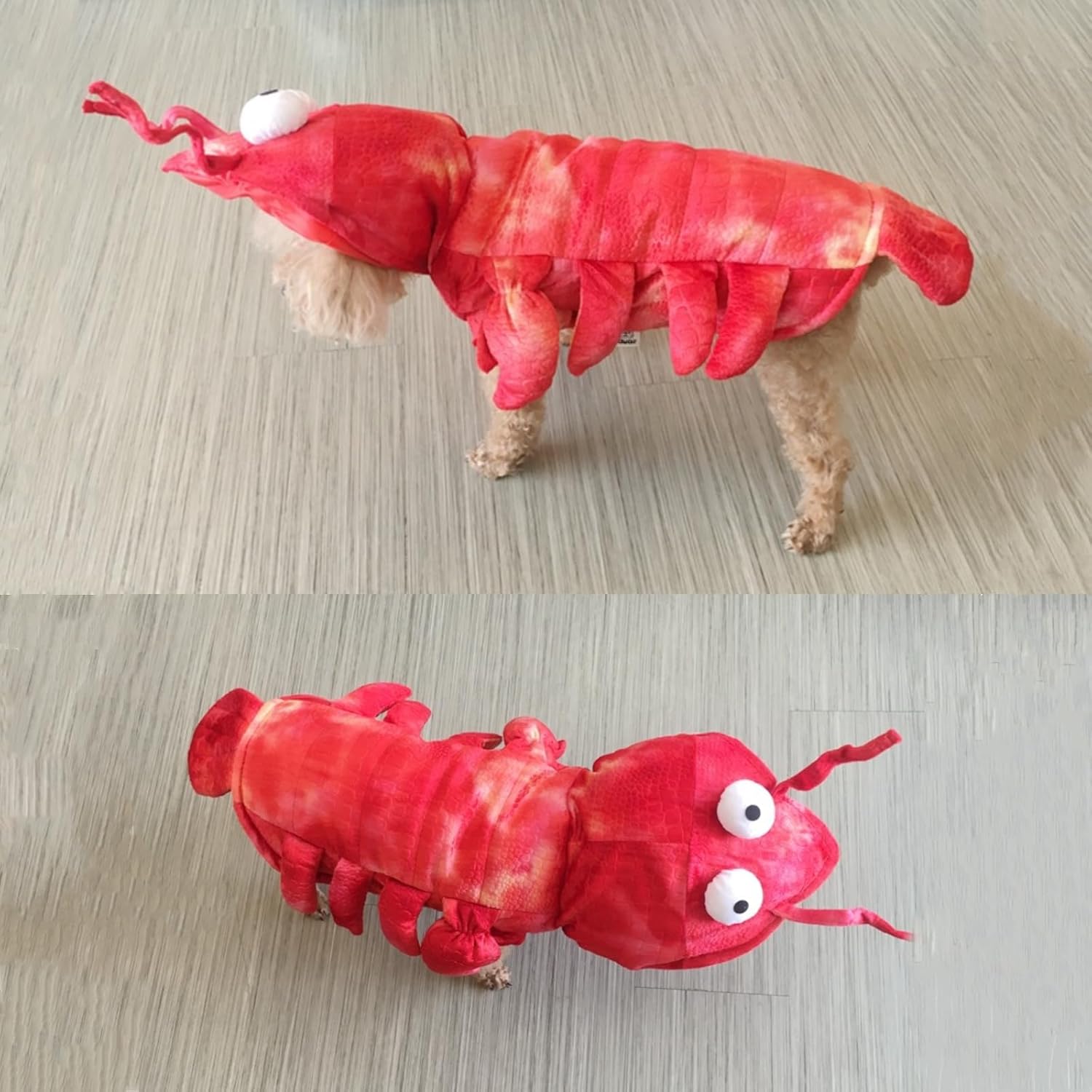 Lobster Dog Costume Funny Puppy Apparel Halloween Pet Clothes Outfit for Small Medium Large Dogs Cats(Red, 6XL)