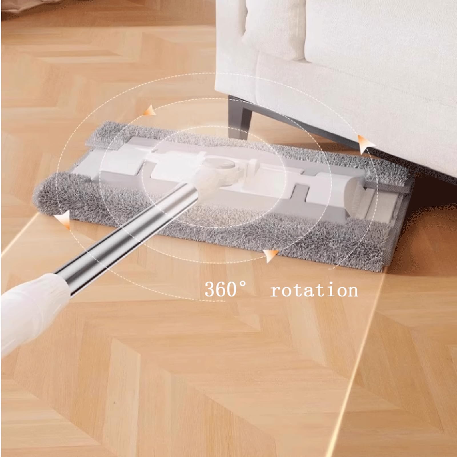 Fregona MOP con 3 Almohadillas de Microfibra Lavables de Uso húmedo y seco, Sistema de Limpieza de Pisos Mop Plano de Tela con Clip de 40 cm mopa para Limpiar