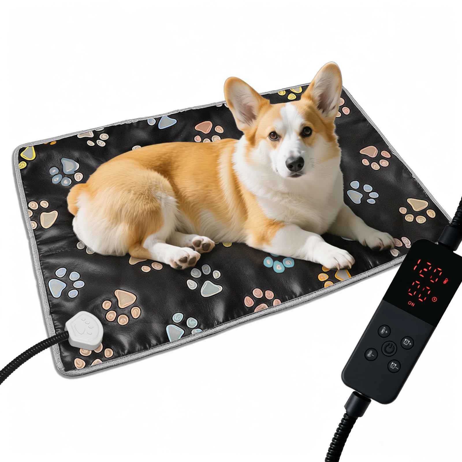 furrybaby Pet Heating Pad for Cats & Dogs, Waterproof Heated Bed (Black, 40 * 60 cm)