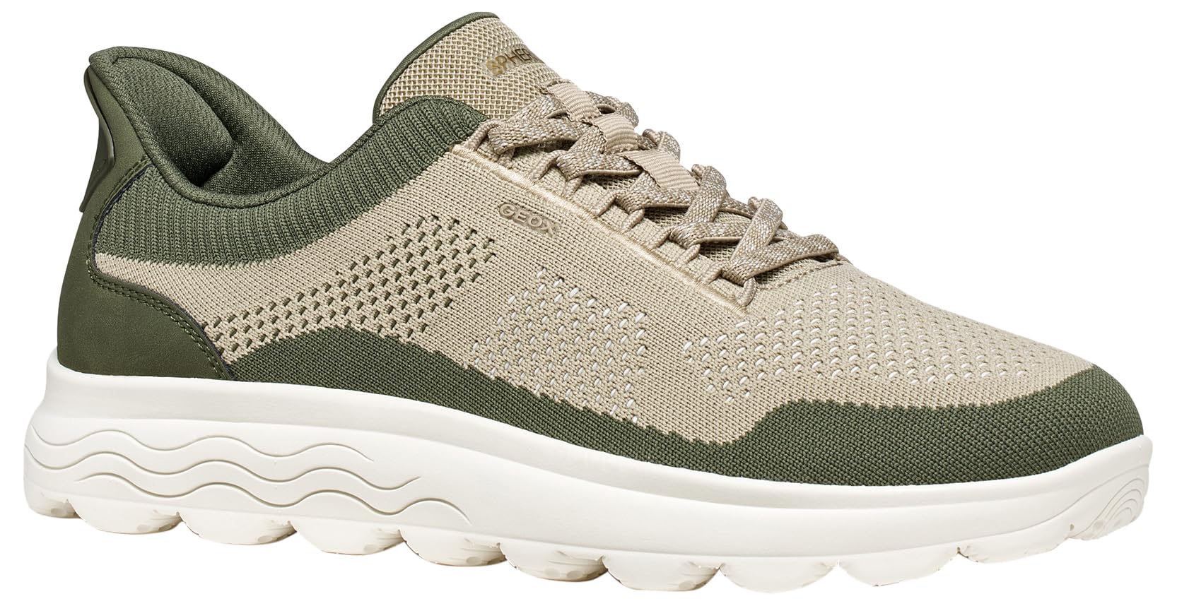 Geox Men's U SPHERICA Plus E Trainers, Olive/Sand, 41 EU