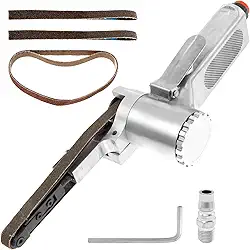 Mini lixadeira de correia pneumática com 5 correias, mini esmerilhadeira angular portátil, ferramenta pneumática industrial, mini lixadeira de correia portátil para lixamento de metal de madeira