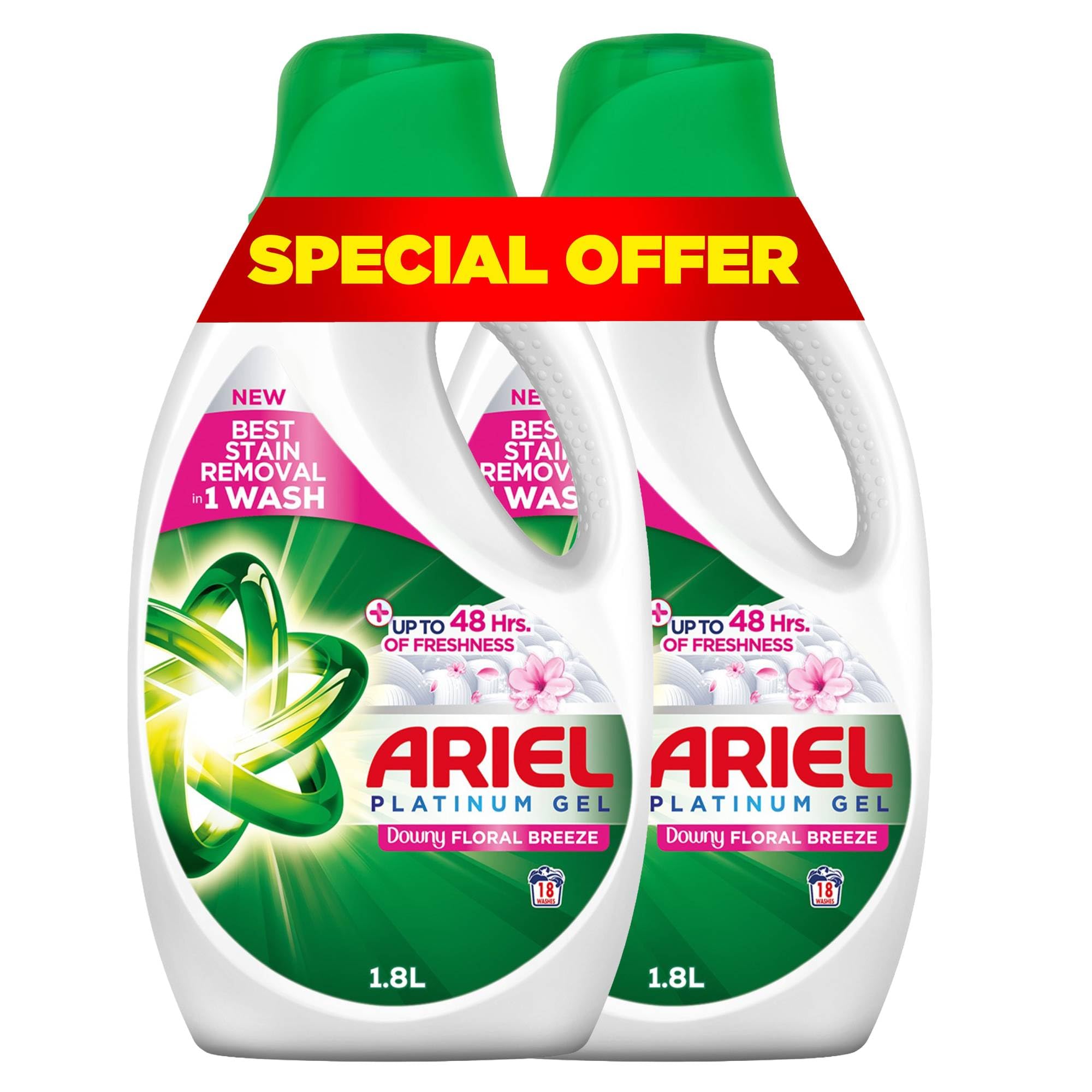 Floral Breeze Laundry Detergent Power Gel 1.8L x 2, Dual Pack