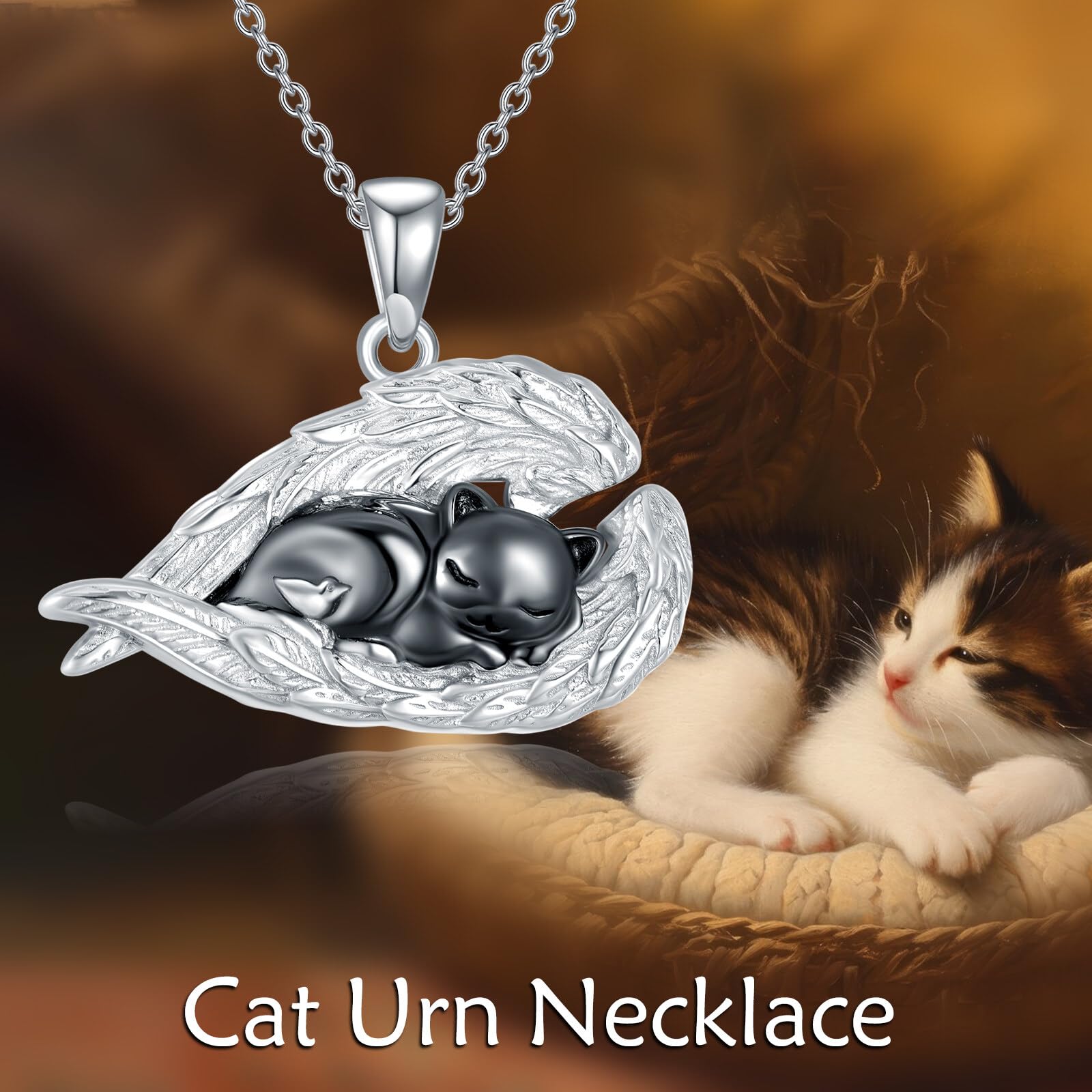 YFN Collar de cenizas para mujer, plata de ley, urna para cenizas, collar de memoria, 20*20, Plata esterlina, No es una piedra preciosa
