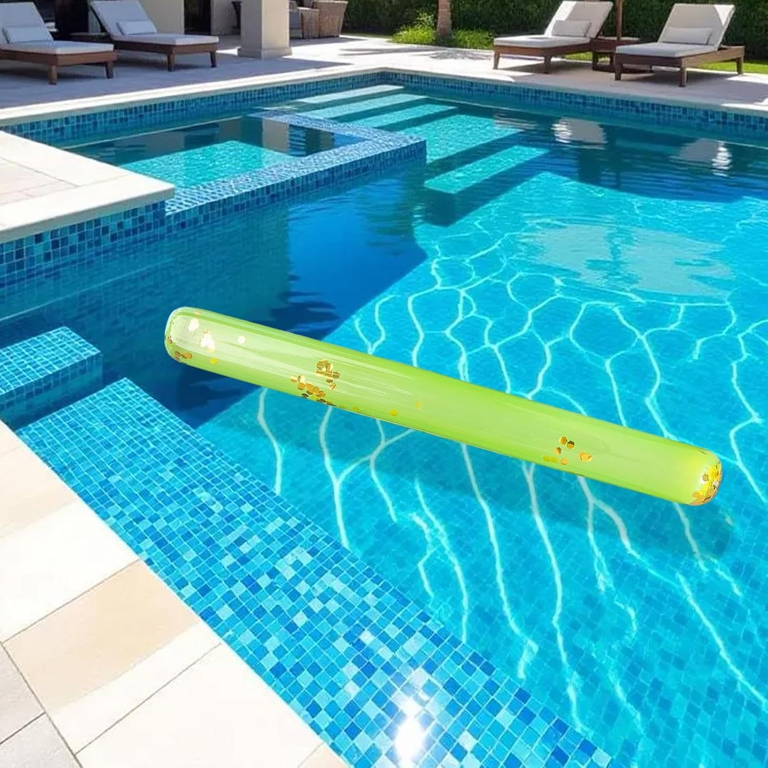 Pool Noodle Giant Inflatable Colorful Sequin Float | Swimming Pool Sticks for Kids Adults Summer Beach Water Lake River Outdoor Dock Party Games