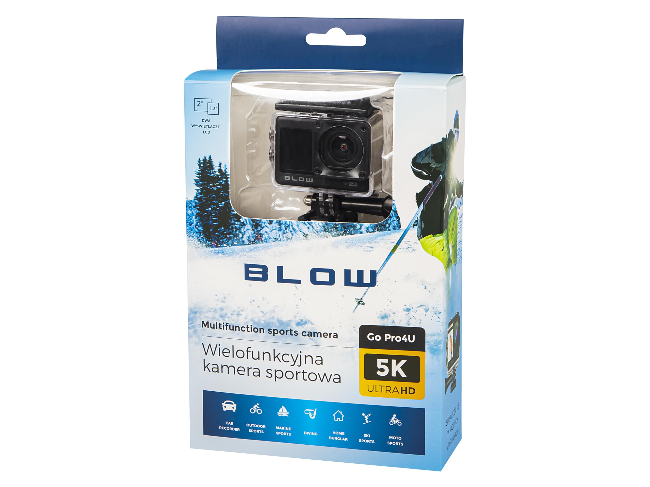 BLOW KAMERA SPORTOWA GO PRO4U 4K 5K WIFI USB UHD ZESTAW