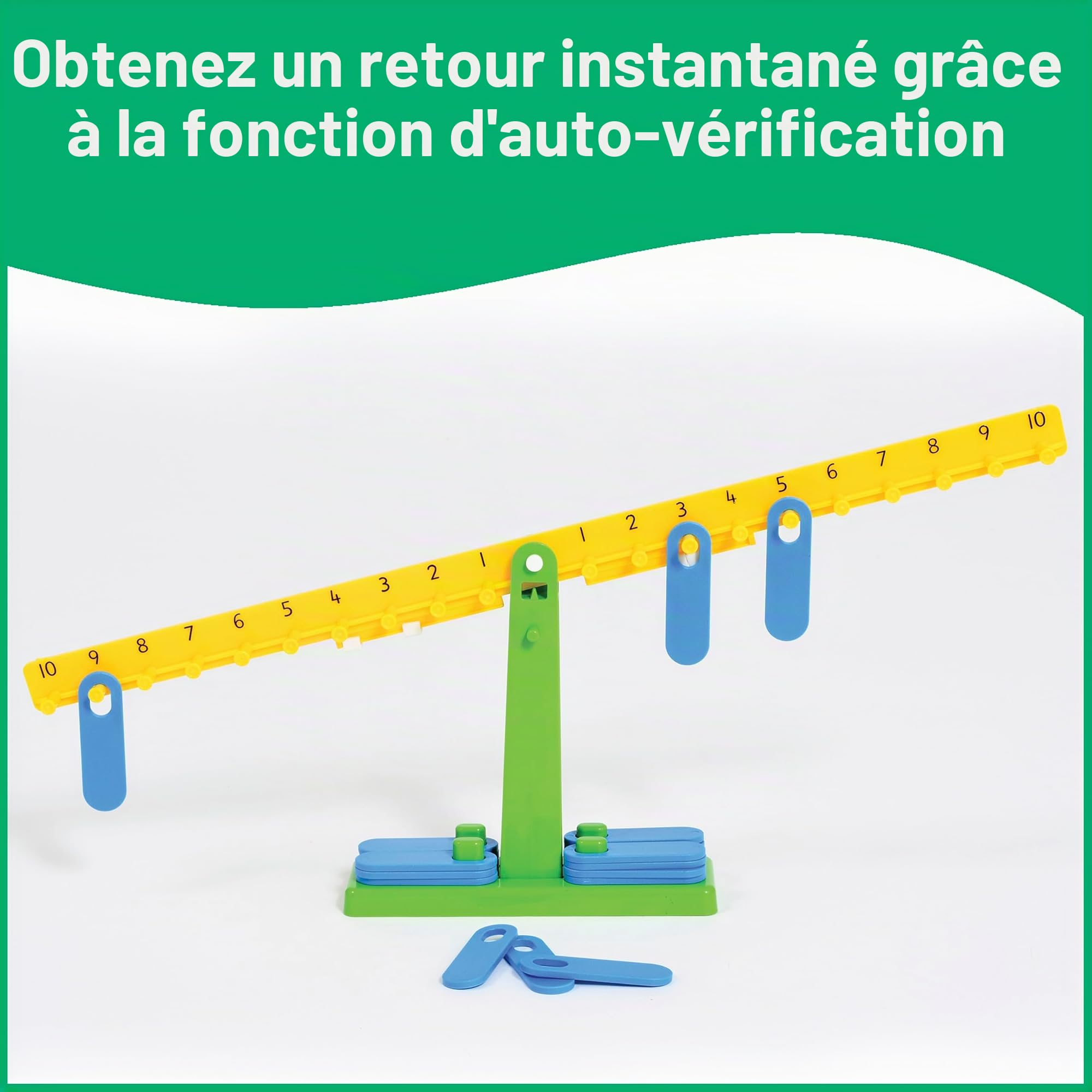 edxeducation Student Math Balance - In Home Learning Manipulative for Early Math and Number Concepts - Includes 20 Weights - Beginner Addition, Subtraction and Equations