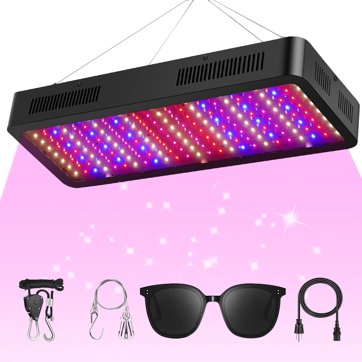 4000W LED Grow Light, Full Spectrum Plant Light with Daisy Chain, Grow Lights for Indoor Plants Greenhouse Hydroponic Seedling Growing Lamps with Veg Bloom Switch Coverage 6.5x6ft