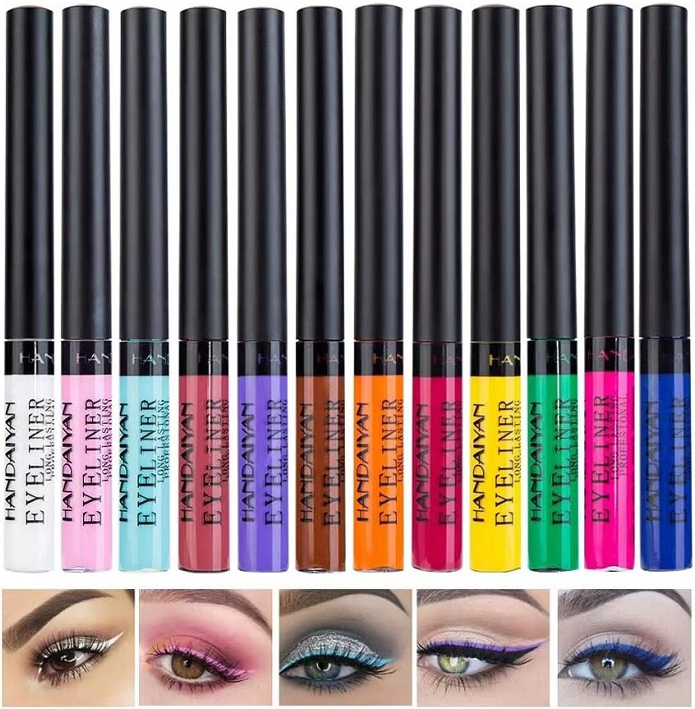 Amazon.com : Joyeee Liquid Eyeliner Set, 12Pcs Neon Eyeliner Waterproof ...